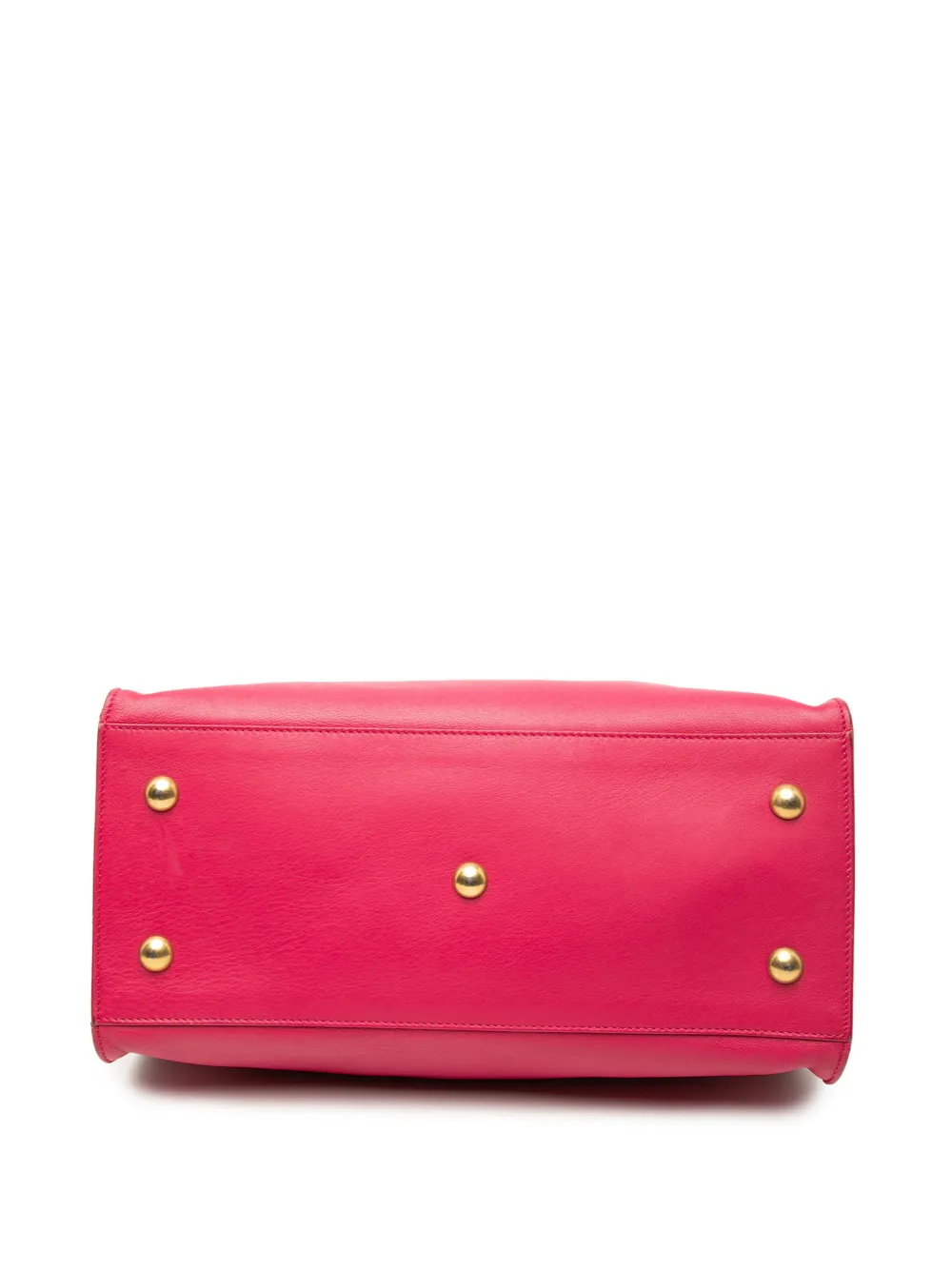 Pre-owned Saint Laurent 2013-2025 Small Calfskin Cabas Chyc Satchel In Pink