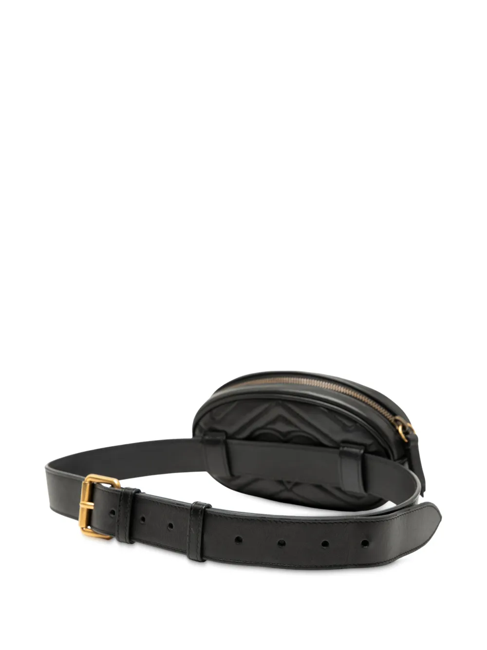 GUCCI Pre-owned 2016-2025 Gg Marmont Matelasse Leather Belt Bag In Black