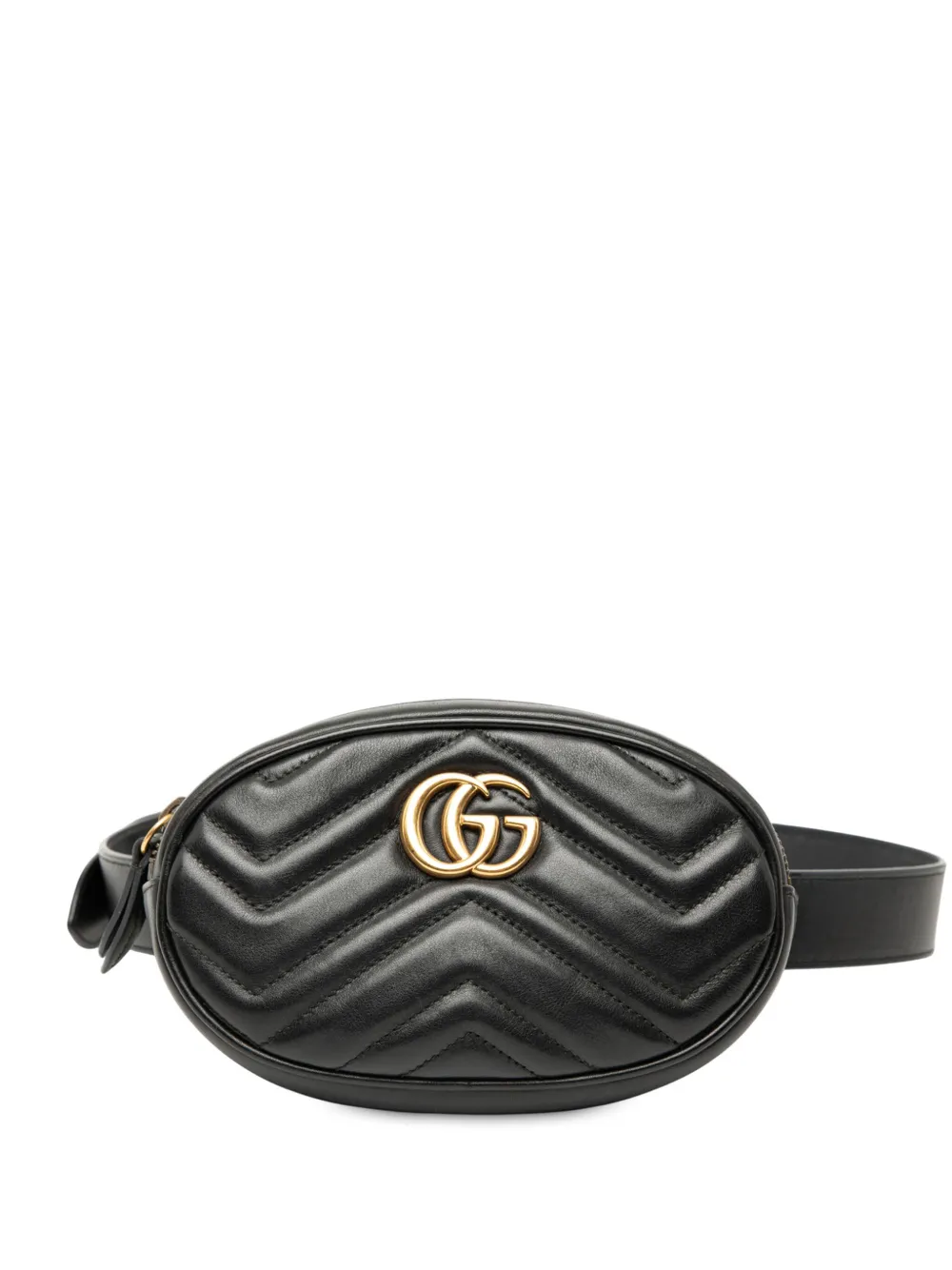 Gucci Pre-Owned 2016-2025 GG Marmont Matelasse Leather belt bag - ブラック Gucci Pre-Owned 2016-2025 GG Marmont Matelasse Leather belt bag - ブラック