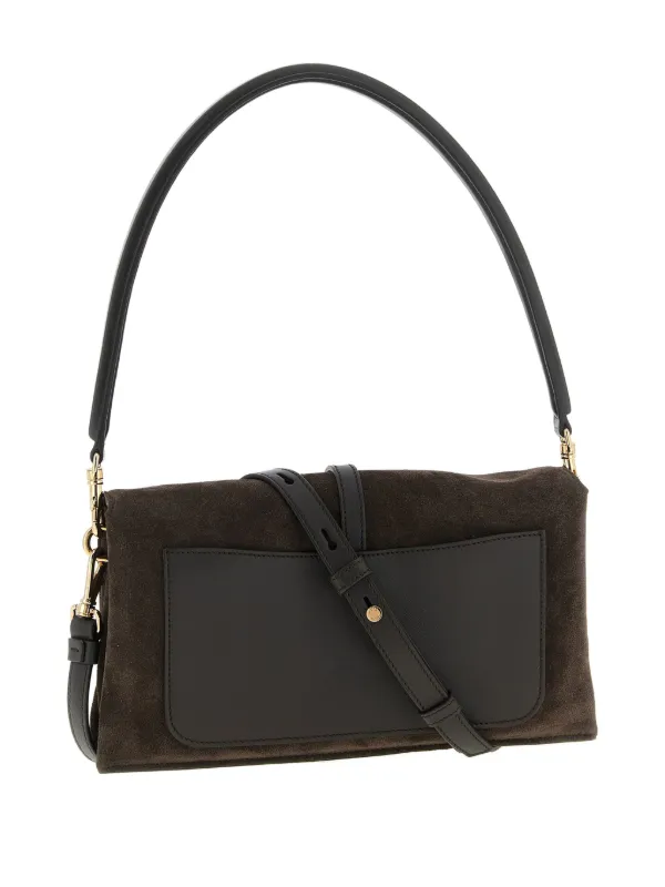 Tod's Mini T Timeless Suede Shoulder Bag | Brown | FARFETCH