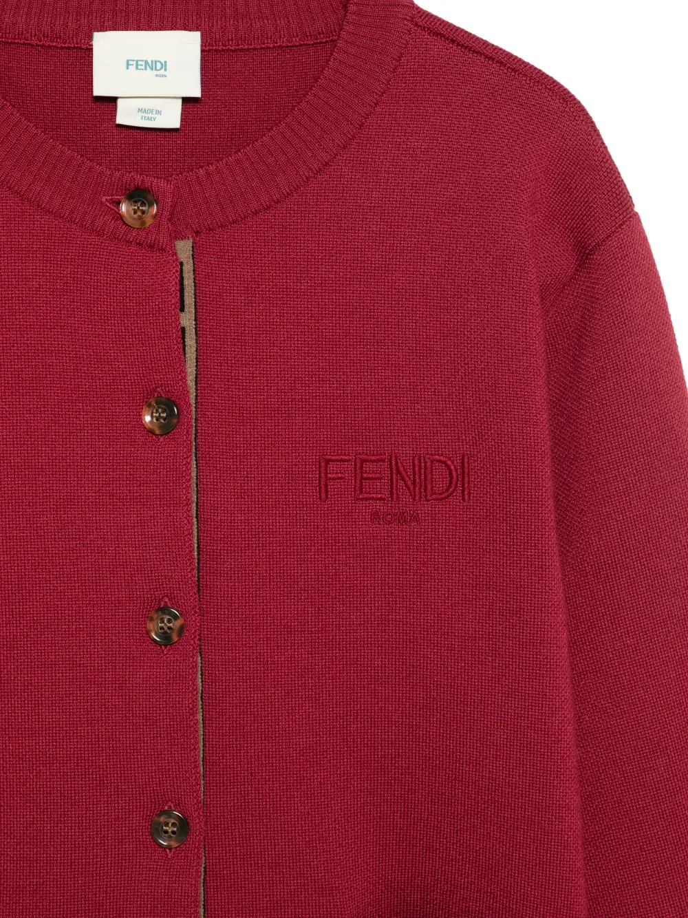 Fendi Kids Vest met geborduurd logo Rood