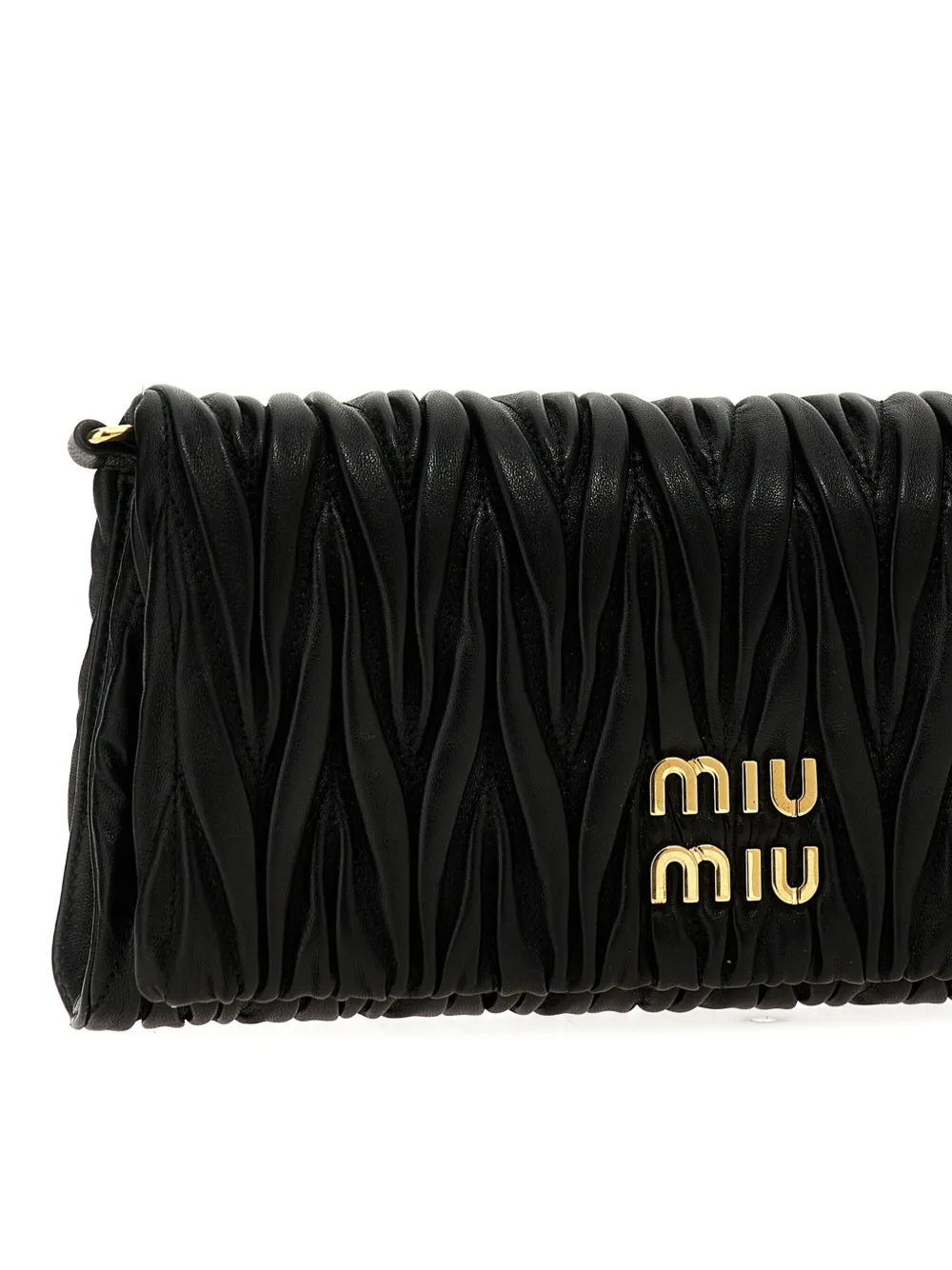 Miu Miu Logo-lettering Clutch Bag In Black