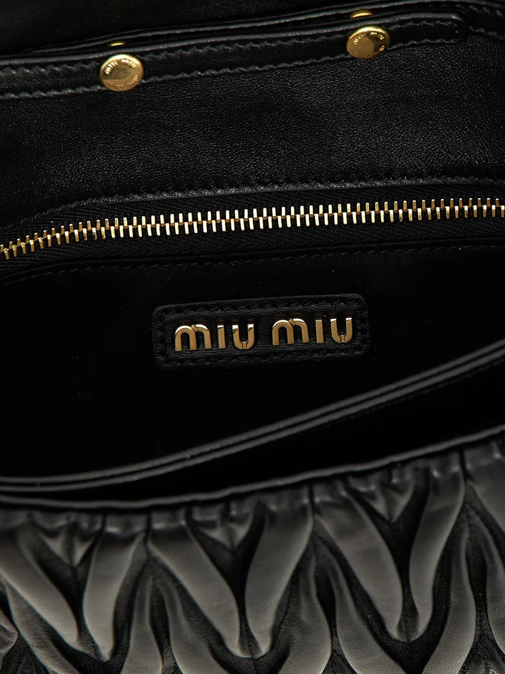 Miu Miu Logo-lettering Clutch Bag In Black