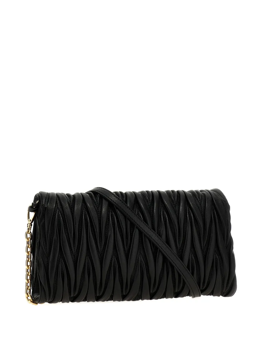 Miu Miu logo-lettering clutch bag - Zwart