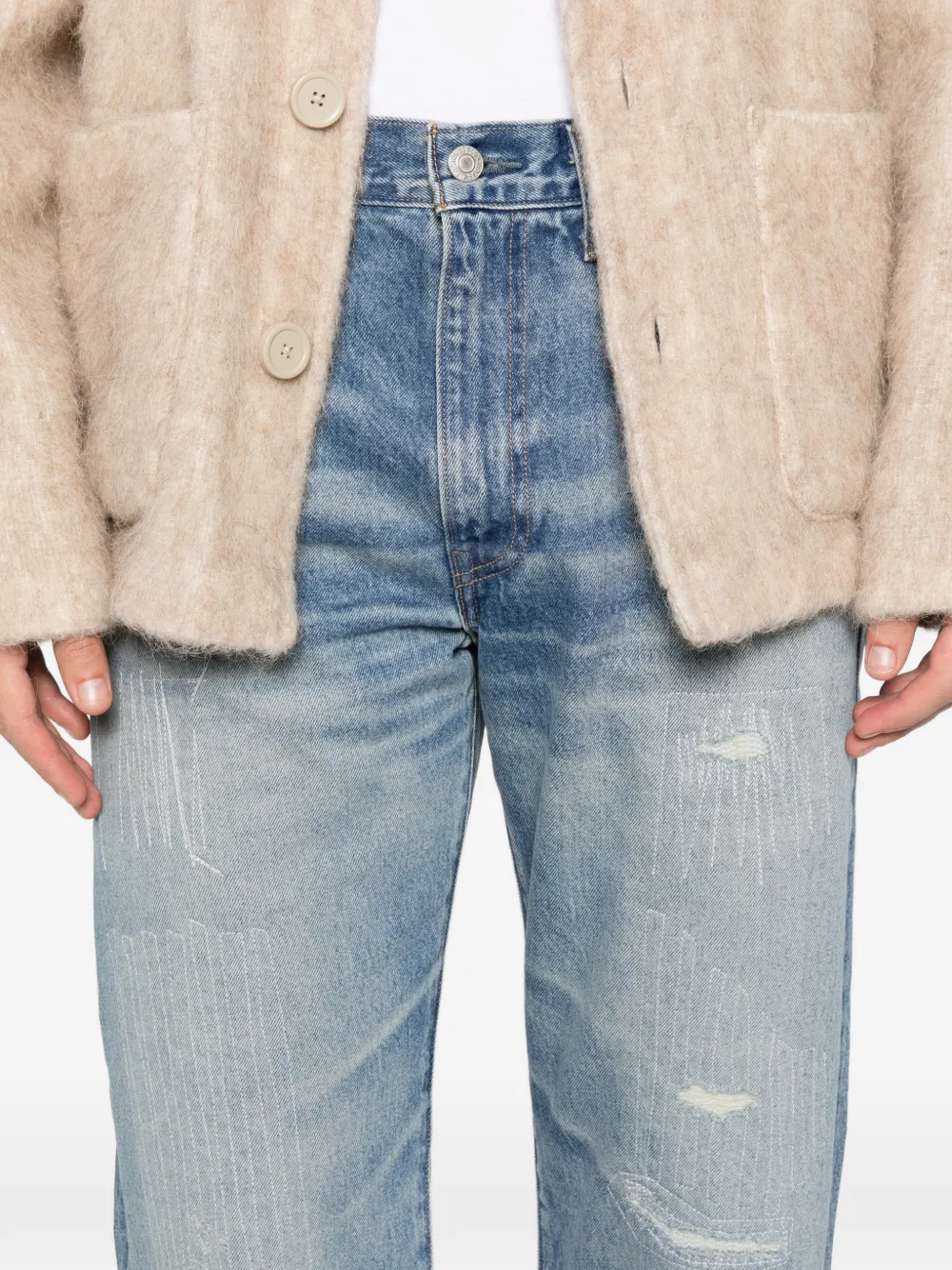 Levi's Distressed Belt-loop Jeans In Blue