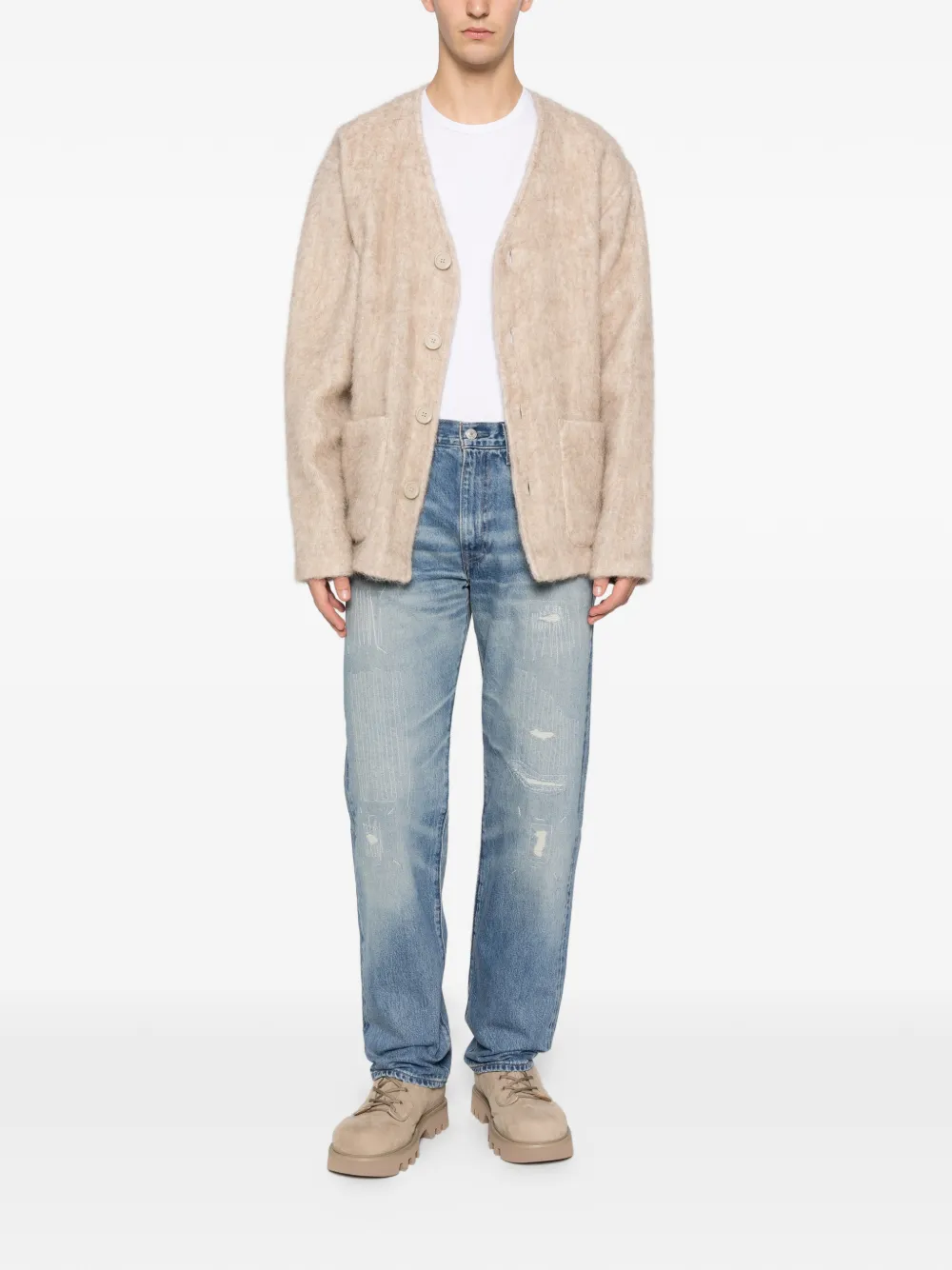 Levi's distressed belt-loop jeans - Blauw