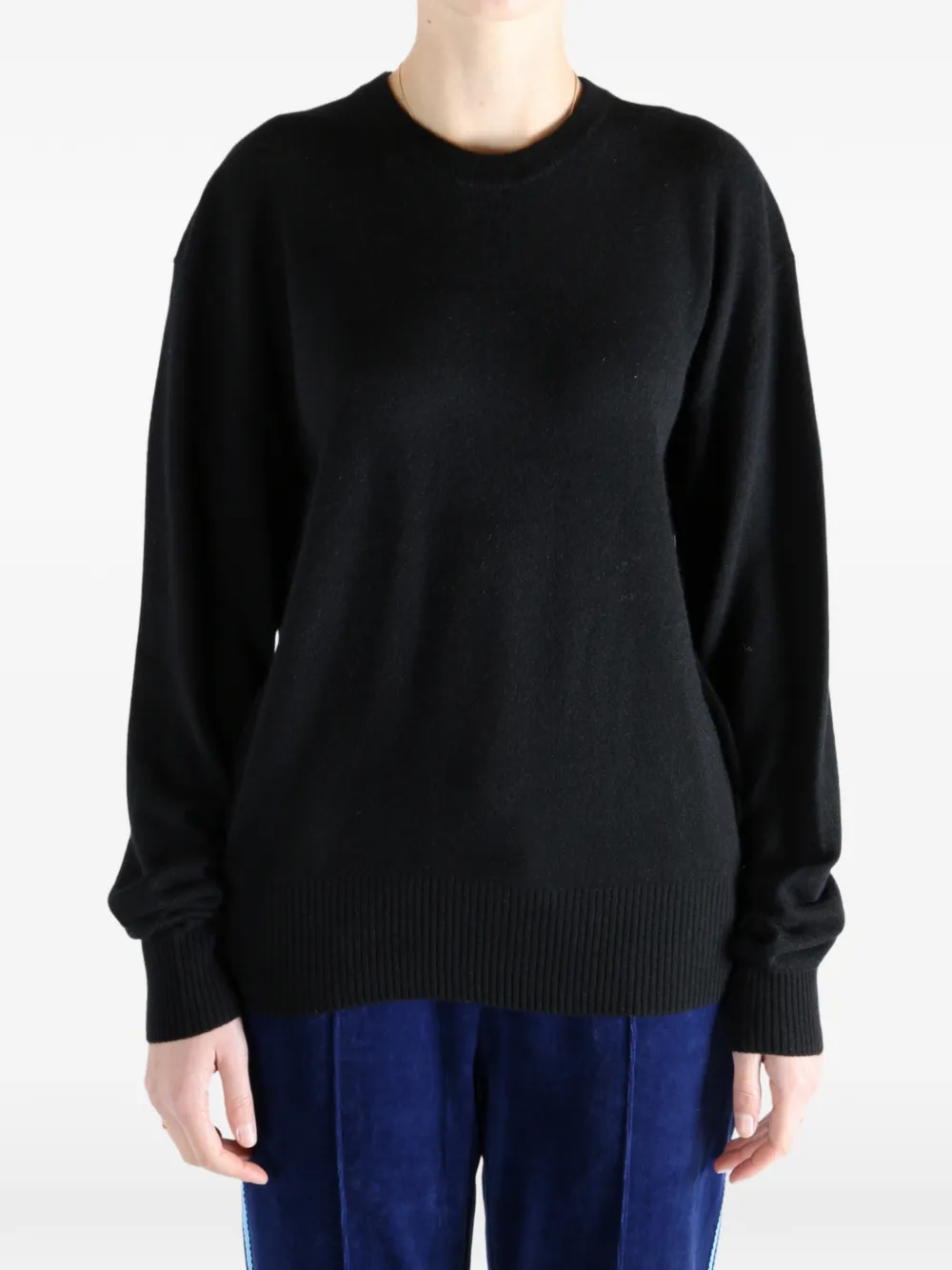 Totême Ribbed Crew-neck Sweater In Black