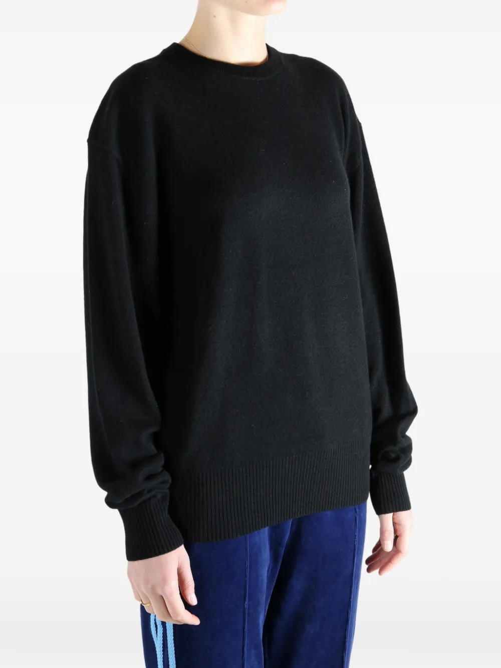 Totême Ribbed Crew-neck Sweater In Black