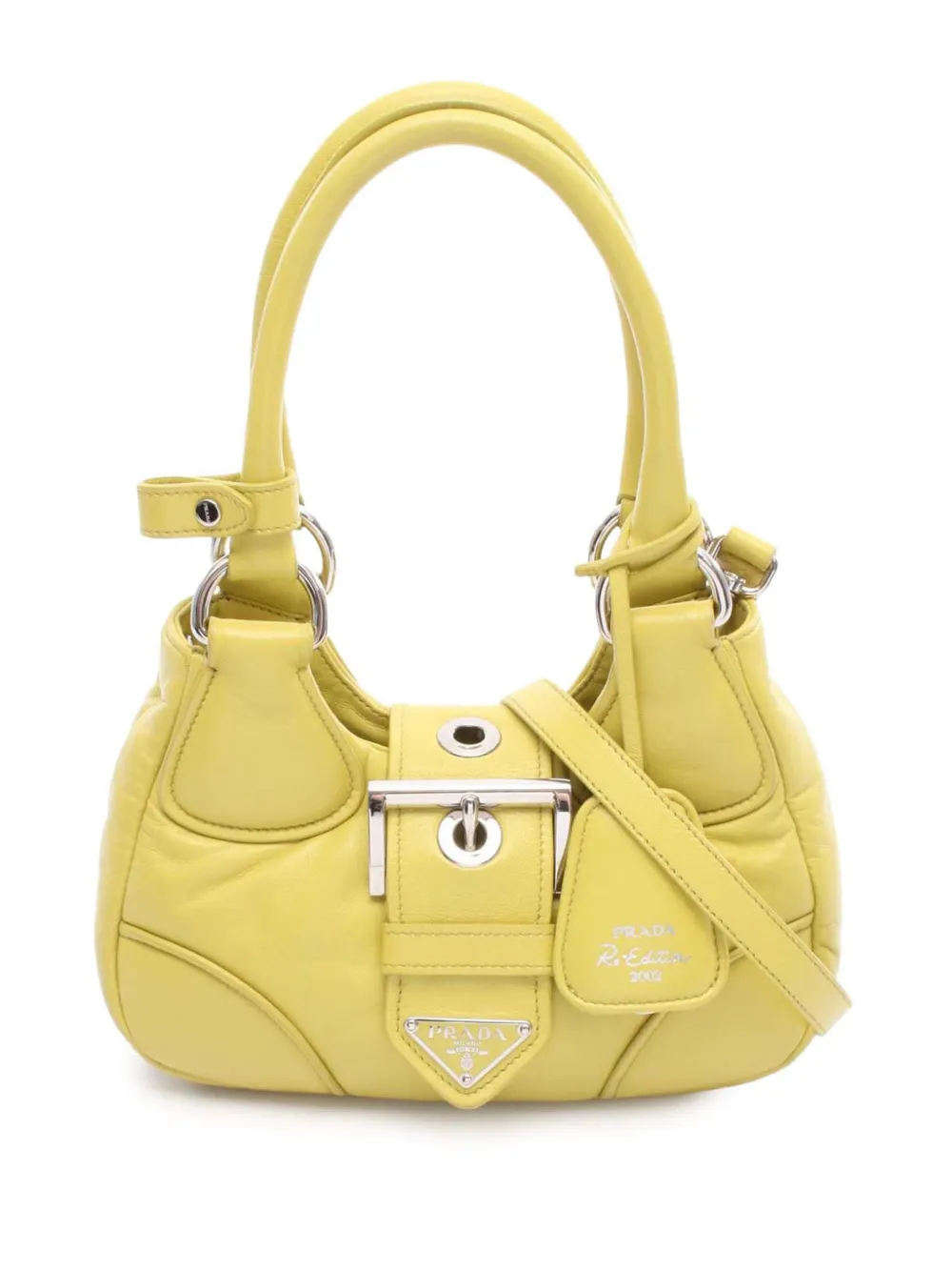 Prada Pre-Owned 2010-2025 Nappa Soft Padded Re Edition 2002 Moon satchel - Giallo