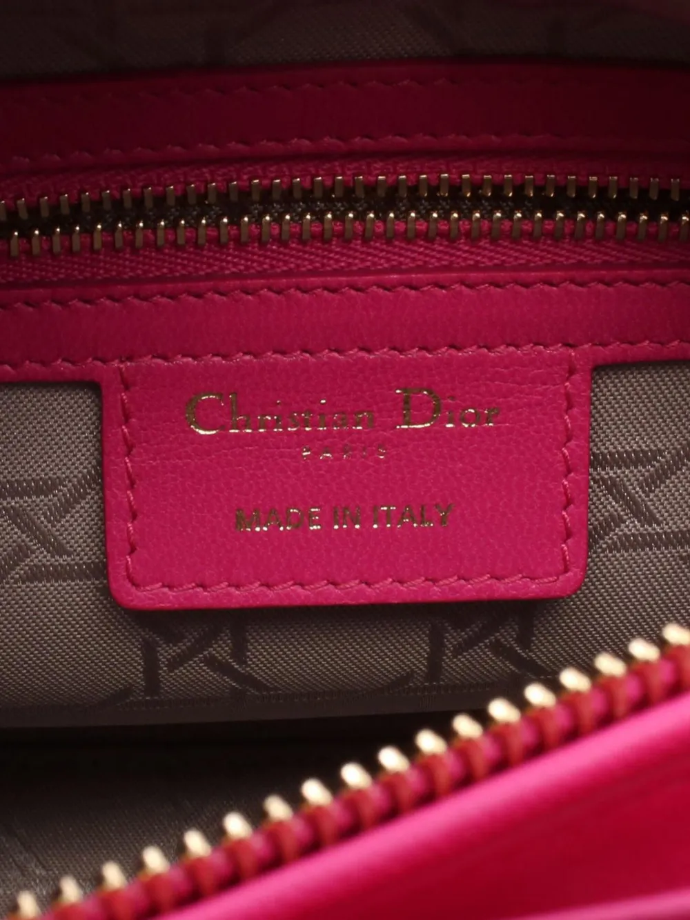 DIOR Pre-owned 2010-2025 Medium Lambskin Cannage Lady Satchel In Pink