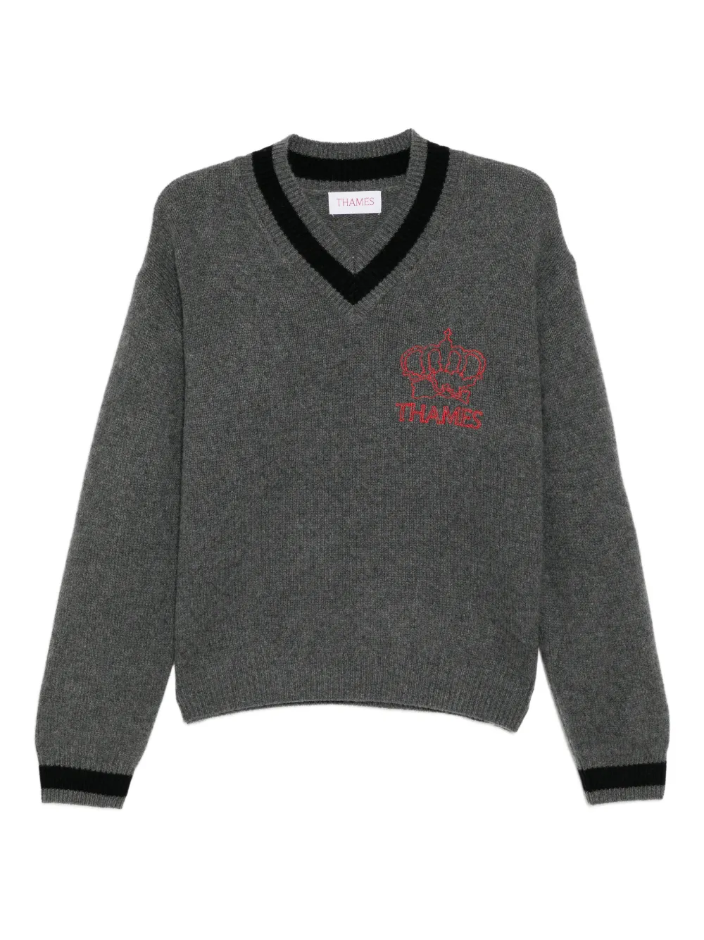 THAMES MMXX suéter de cachemira con cuello en V | gris | Image 1