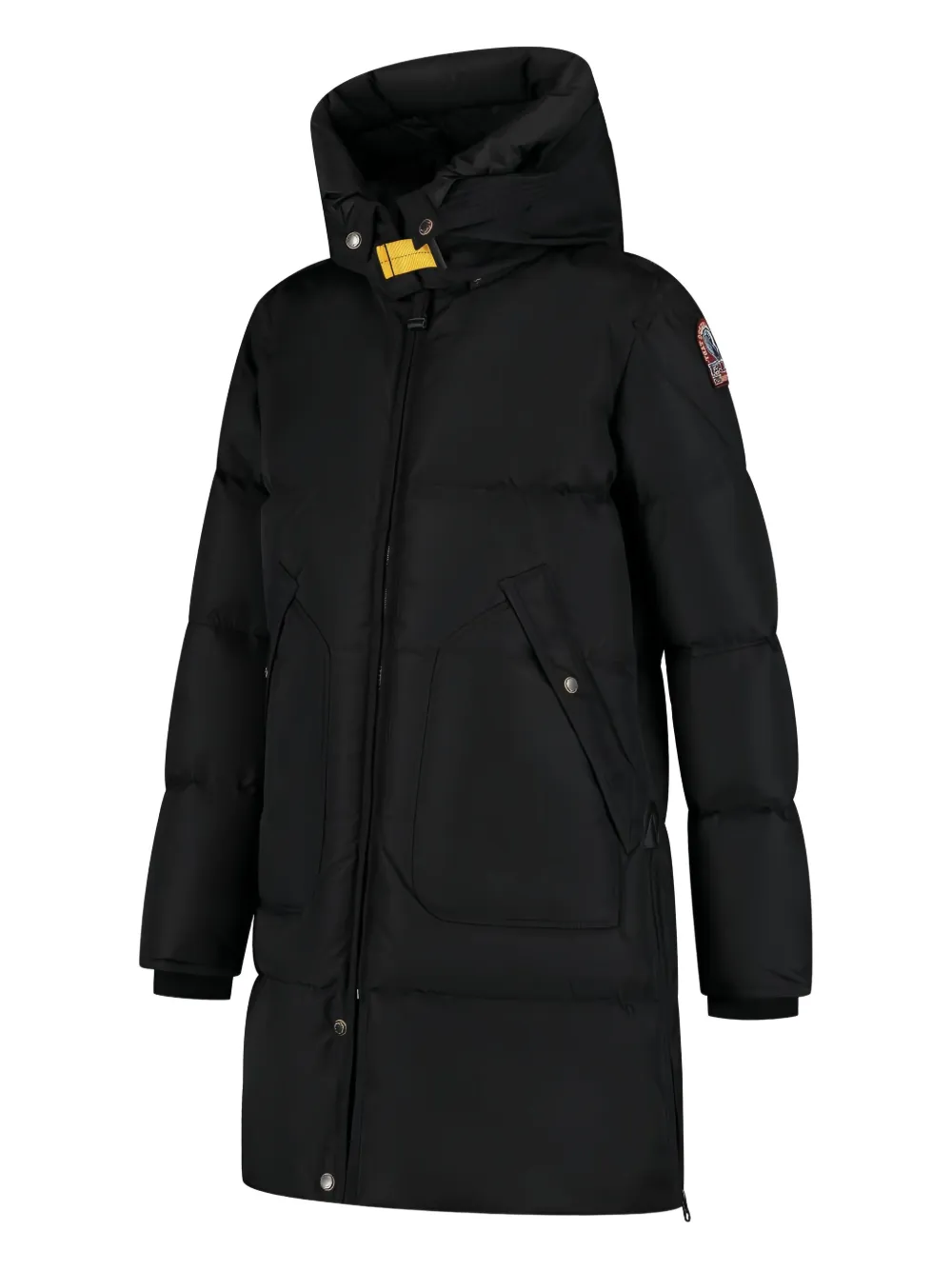 Parajumpers Gewatteerde lange jas met beer Zwart