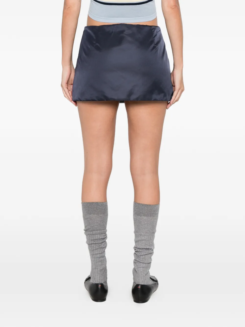 Miu zip-pocket mini skirt Blauw