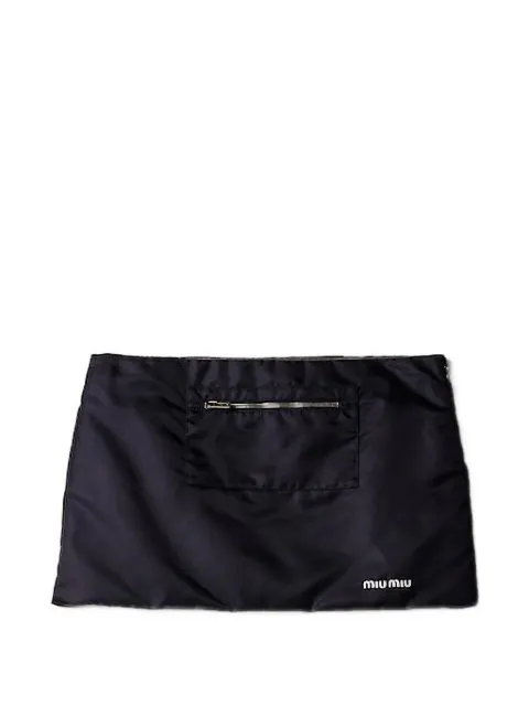 Miu Miu — technical gazar and fleece skirt