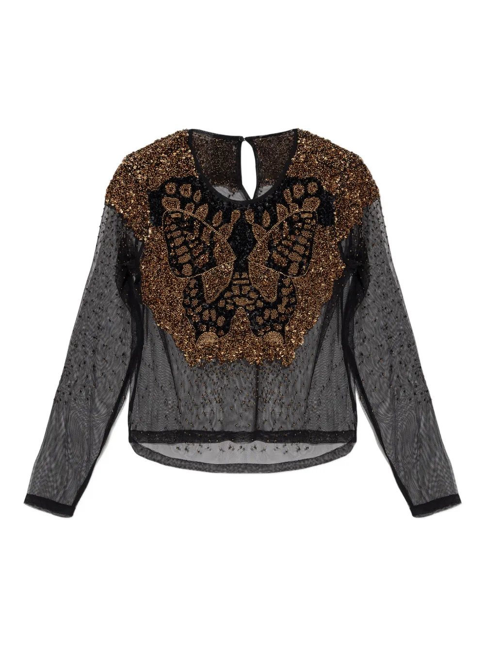 AllSaints Greta embellished top - Nero