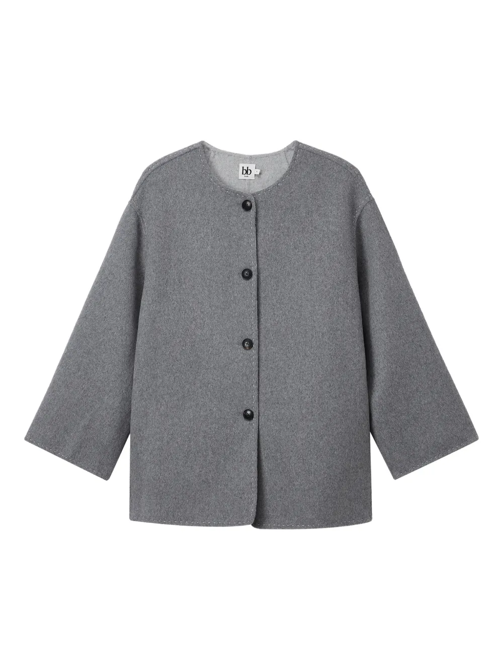 b+ab button scarf jacket | Grey | Image 1