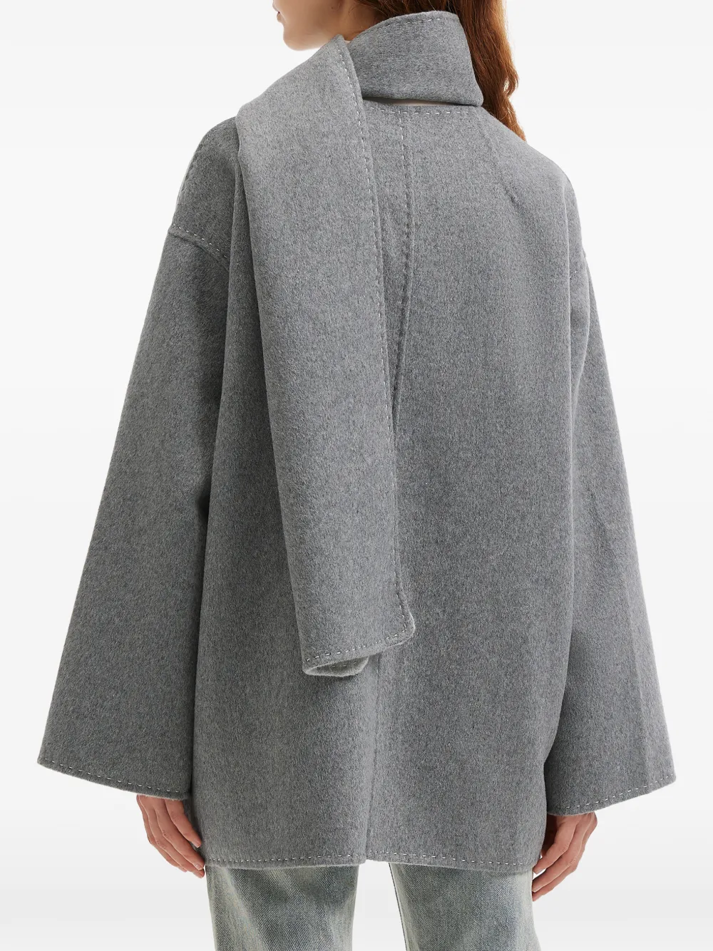 B+ab Button Scarf Jacket In Gray