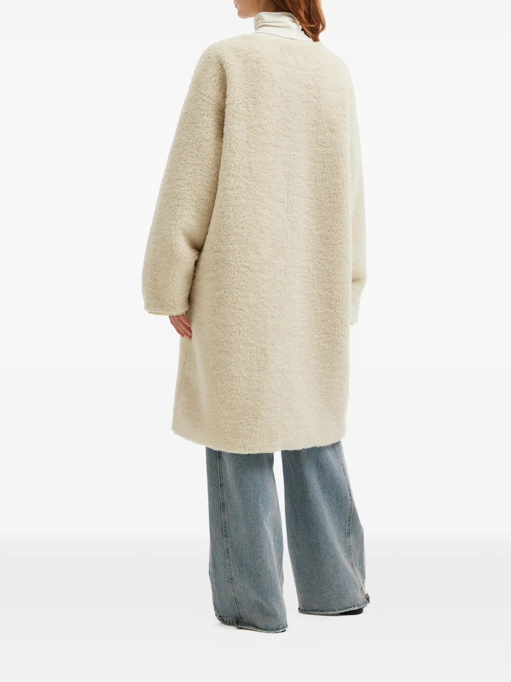 Tout A Coup Button Pocket Coat In Neutral