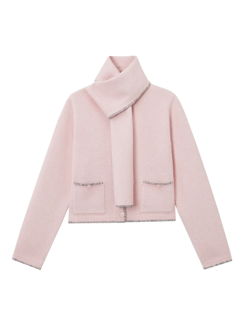B+ab Pocket Scarf Cardigan In Pink