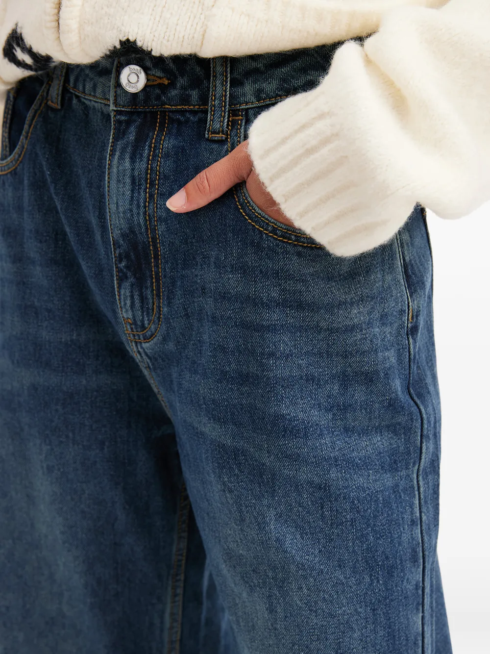 b+ab Jeans met wijde pijpen Blauw