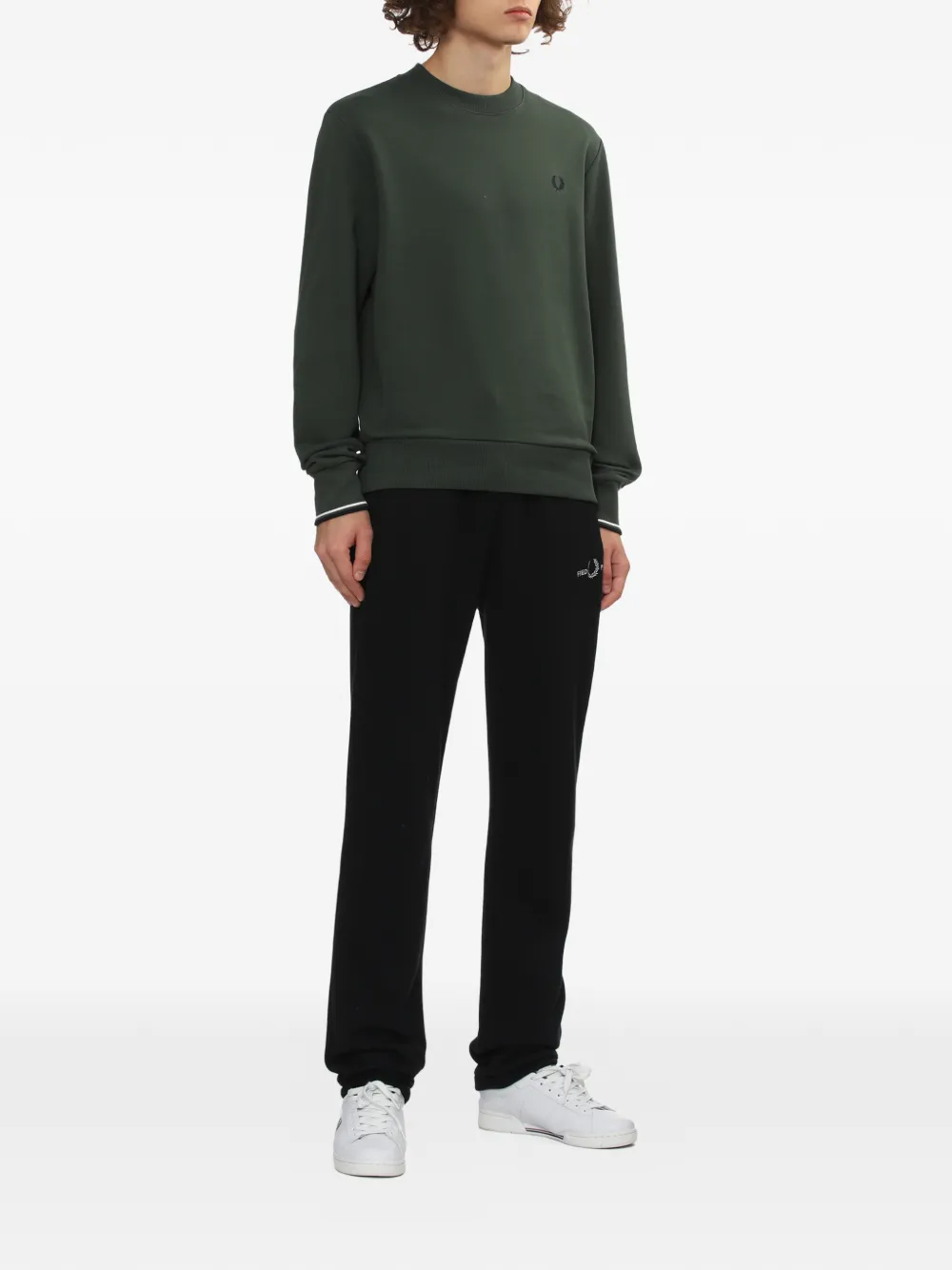 Fred Perry logo-embroidered sweater - Groen
