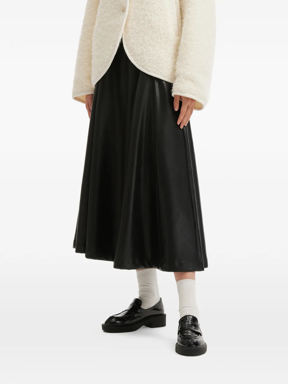 B+ab Pleated Midi Skirt In Black