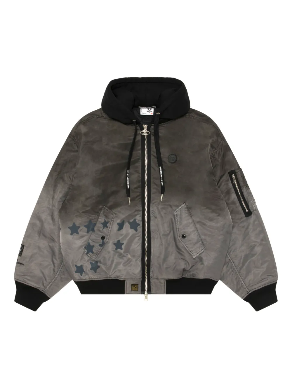 AAPE BY *A BATHING APE® star-motif hooded jacket | Grey | Image 1