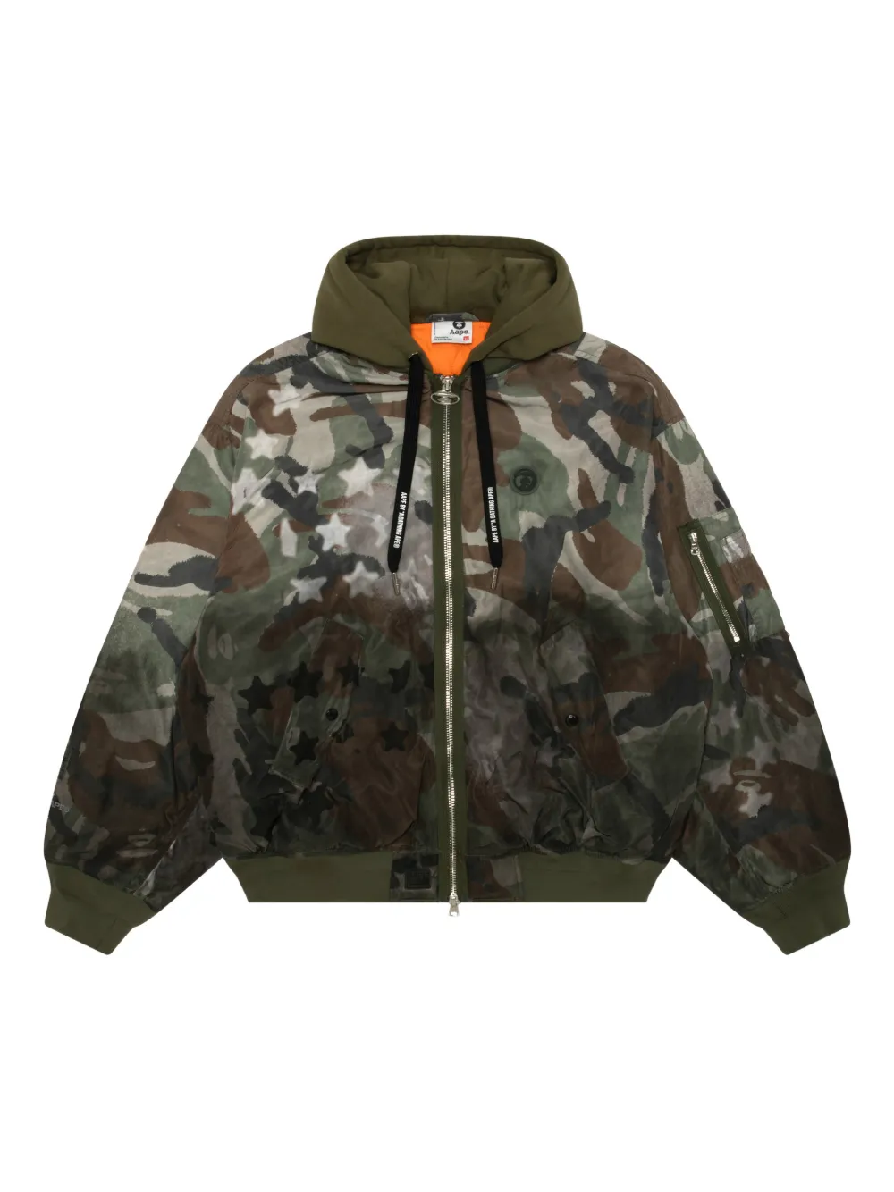 AAPE BY *A BATHING APE® zip-up hooded jacket | Green | Image 1