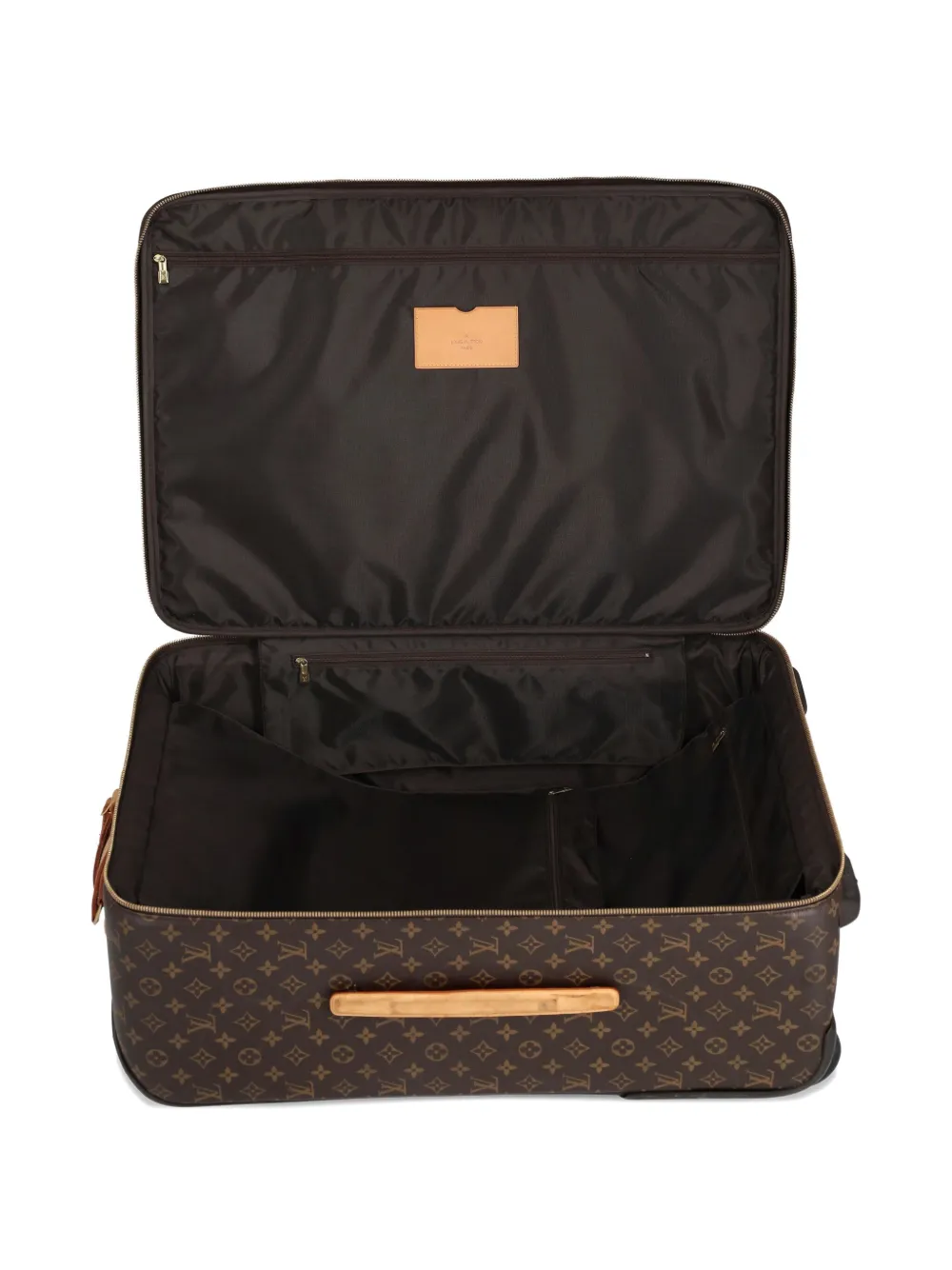 Pre-owned Louis Vuitton Pegasus Monogram-pattern Leather Trolley In Brown