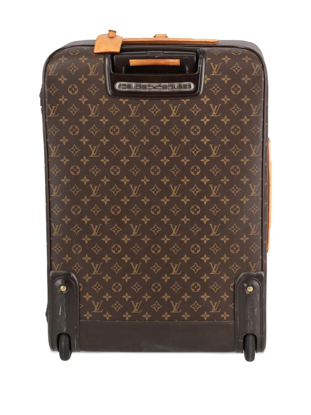 Pre-owned Louis Vuitton Pegasus Monogram-pattern Leather Trolley In Brown
