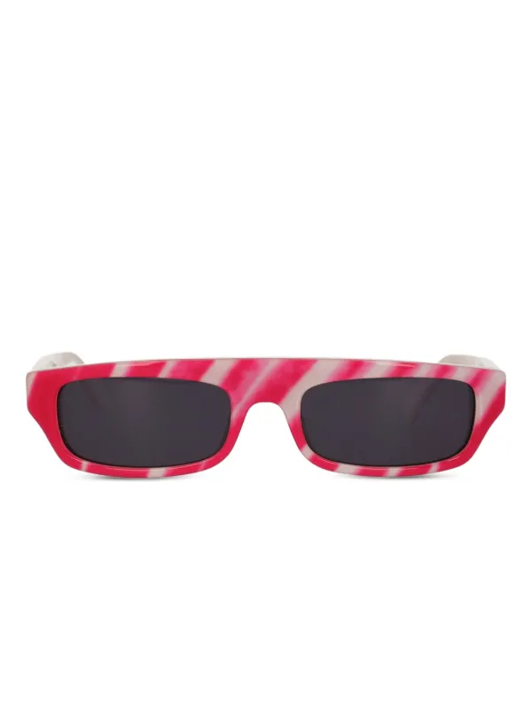 Moschino Bright Pink Rectangular Logo Sunglasses Moschino Pre-Owned logo-detailed rectangle-frame Sunglasses  main image 3