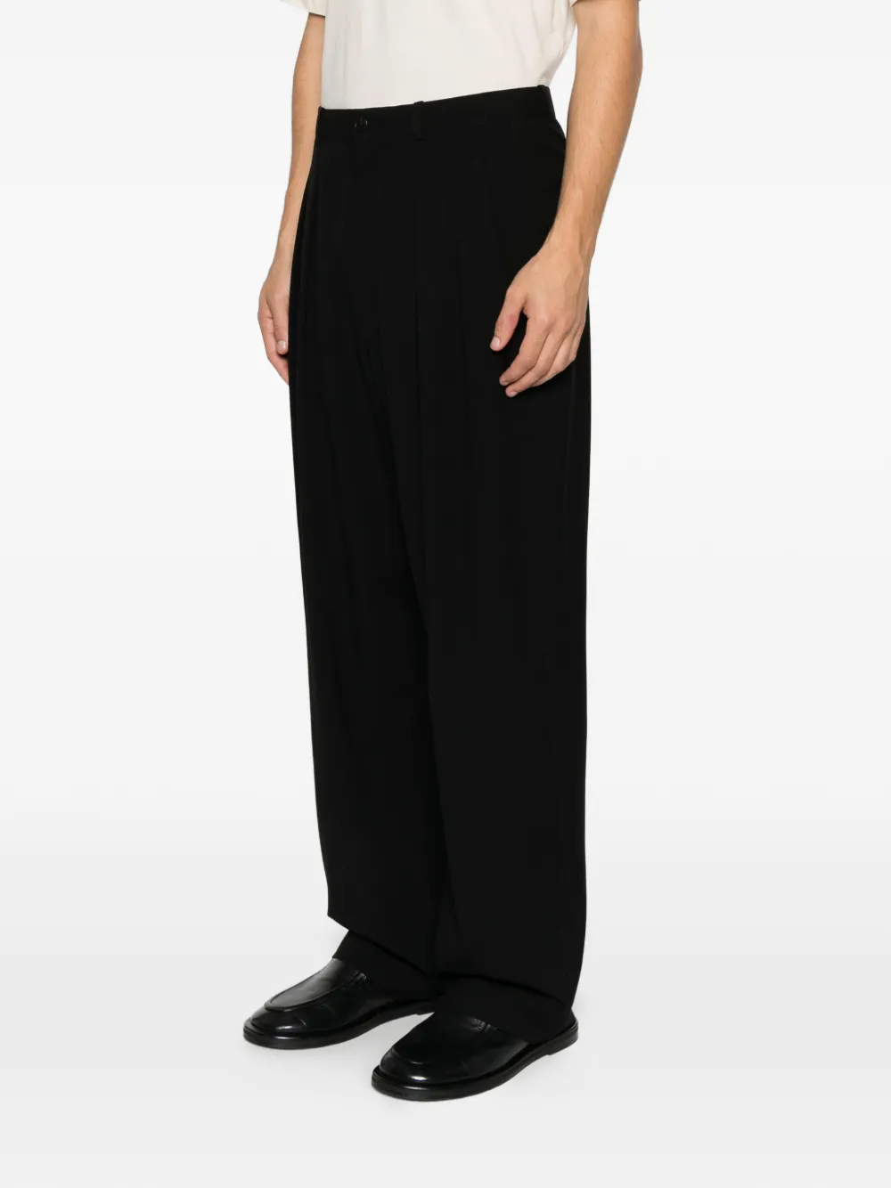 The Row Corley Pleated Trousers In Black