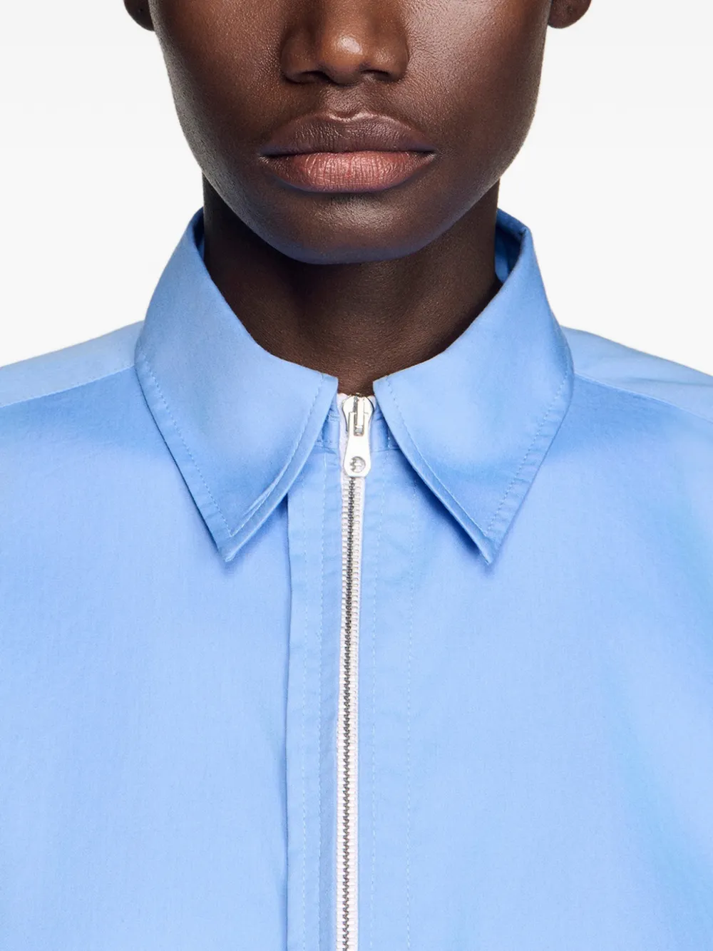 SANDRO Cropped blouse met rits Blauw
