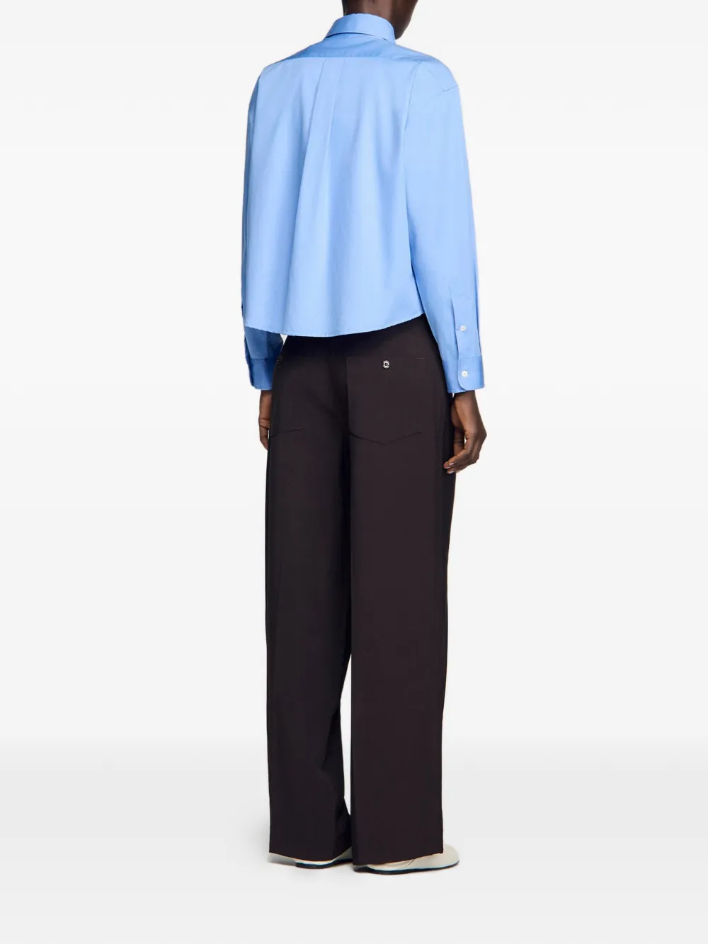  Sandro Cropped Zipped Shirt - Blue 