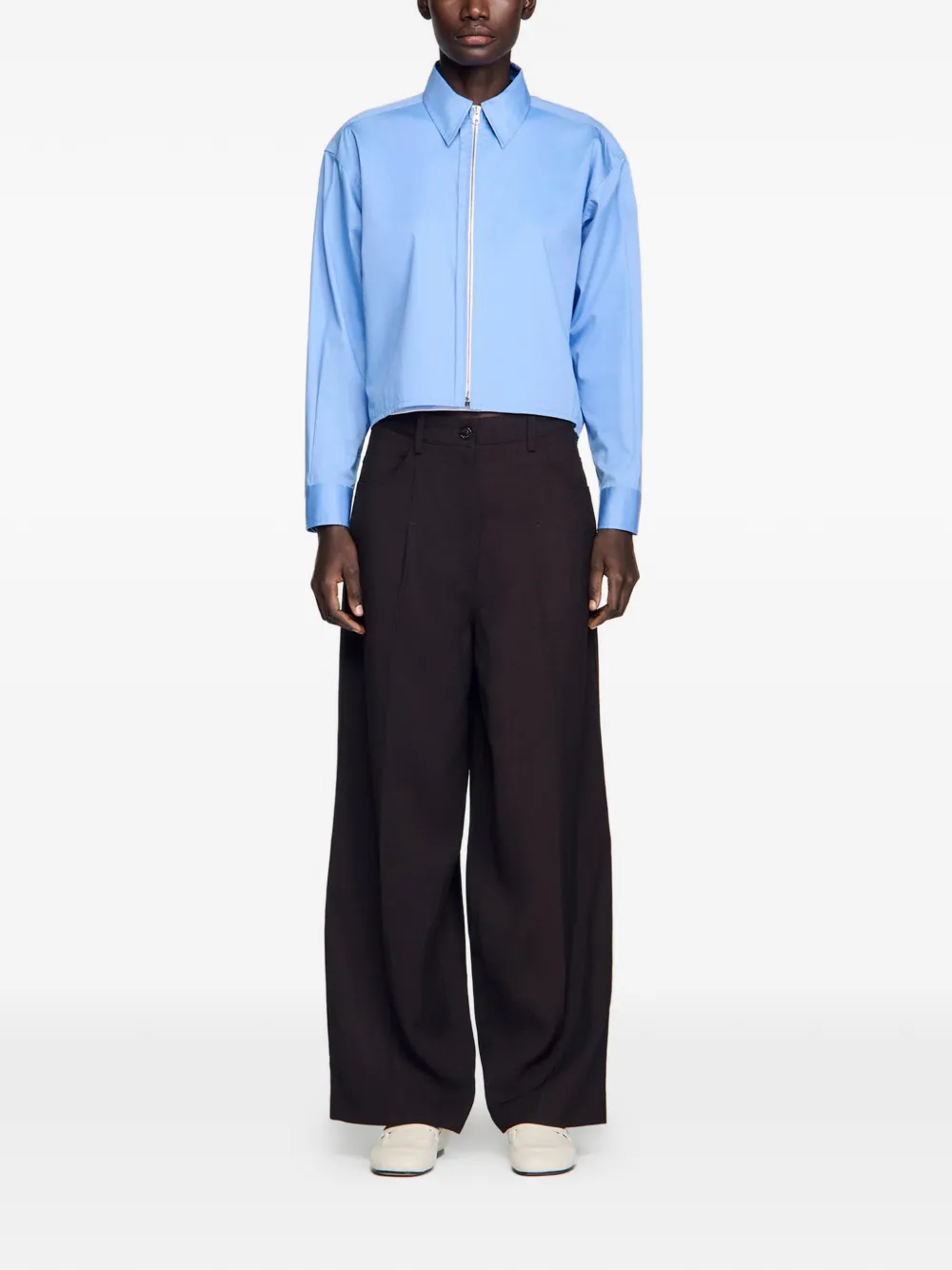 SANDRO Blouse met rits - Blauw