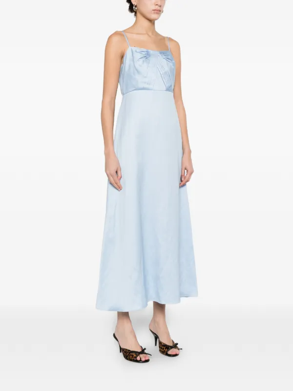 sandro pleated maxi dress Sandro Pleated Maxi Dress With Spaghetti Straps In Ecru - 50% Off