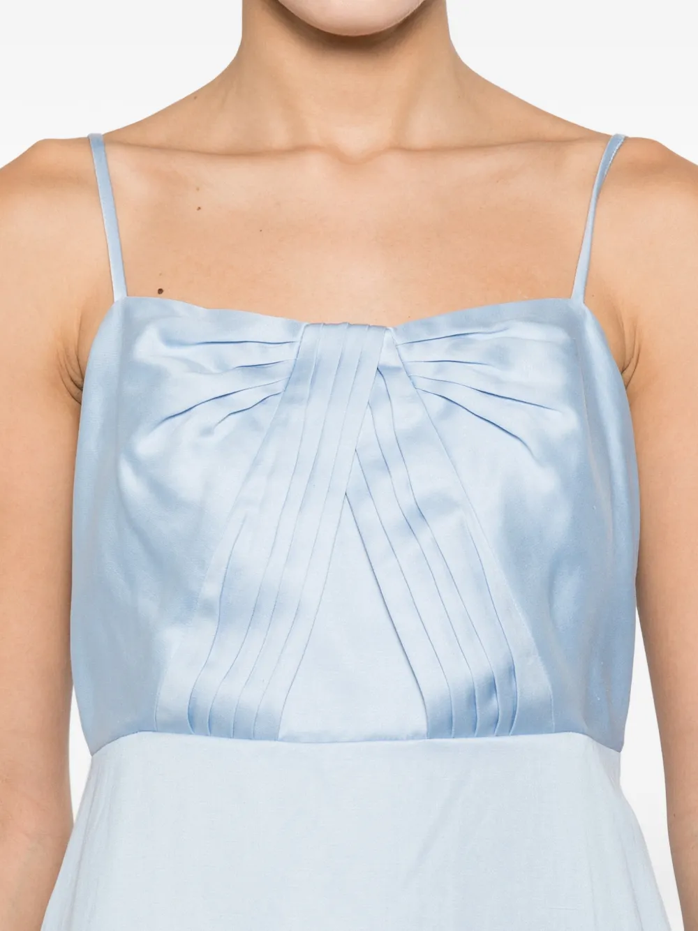 SANDRO Maxi-jurk met strik en plooien Blauw