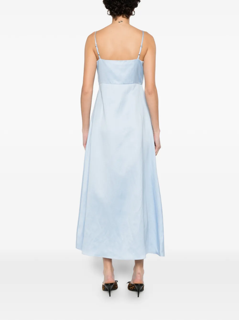 SANDRO Maxi-jurk met strik en plooien Blauw