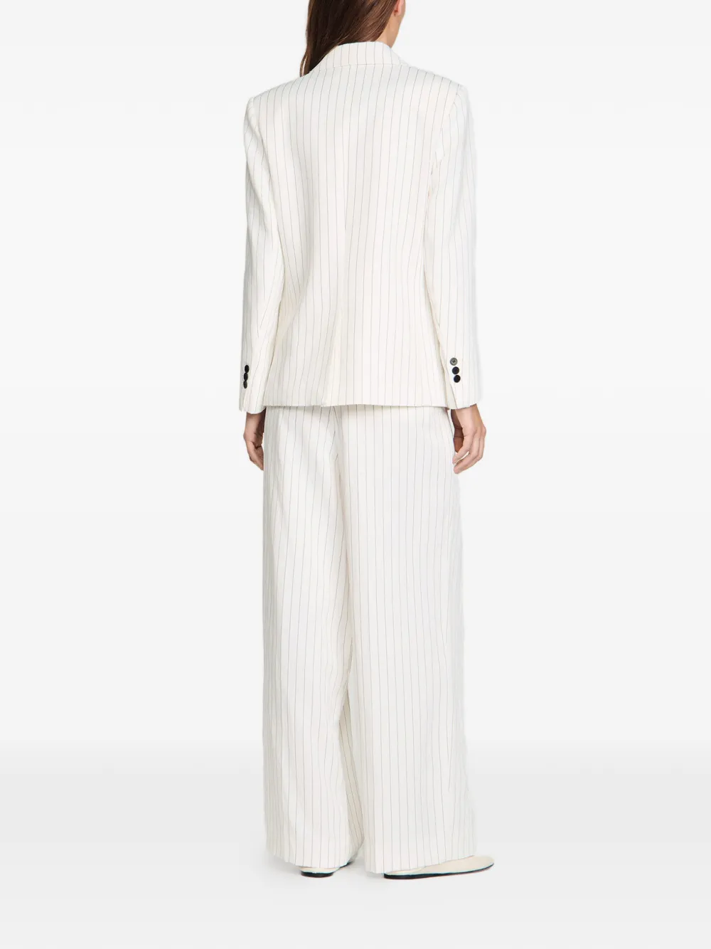  Sandro Striped Double-breasted Blazer - Neutrals 