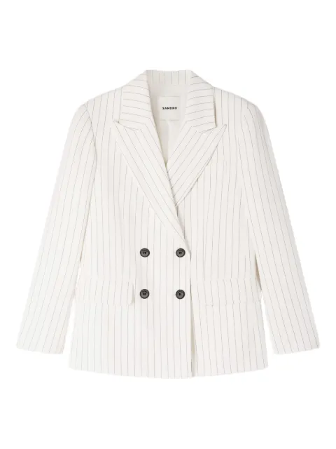 SANDRO striped double-breasted blazer