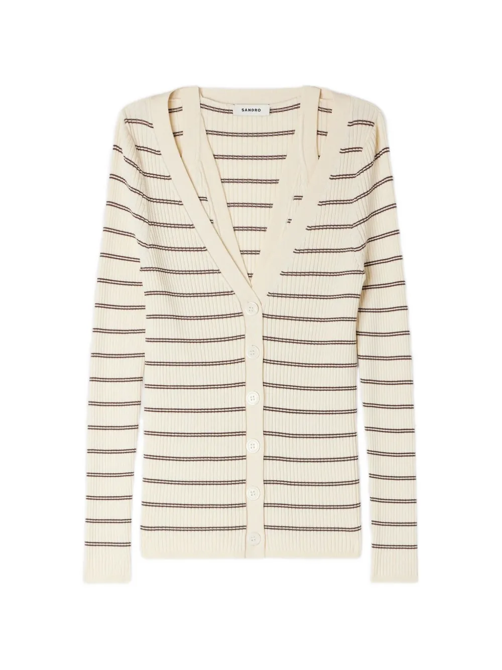 SANDRO Cardigan con scollo a V - Toni neutri