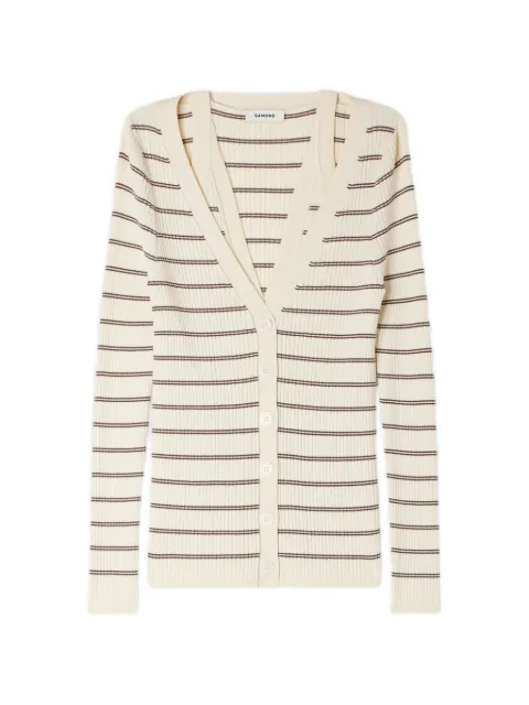 SANDRO striped V-neck cardigan