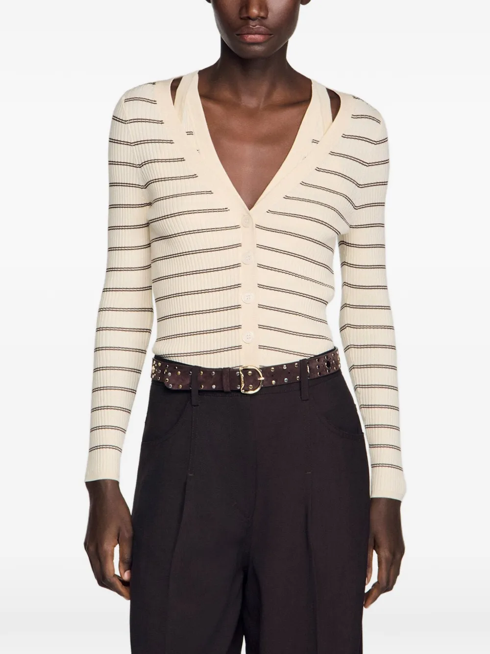 SANDRO Vest met V-hals Beige