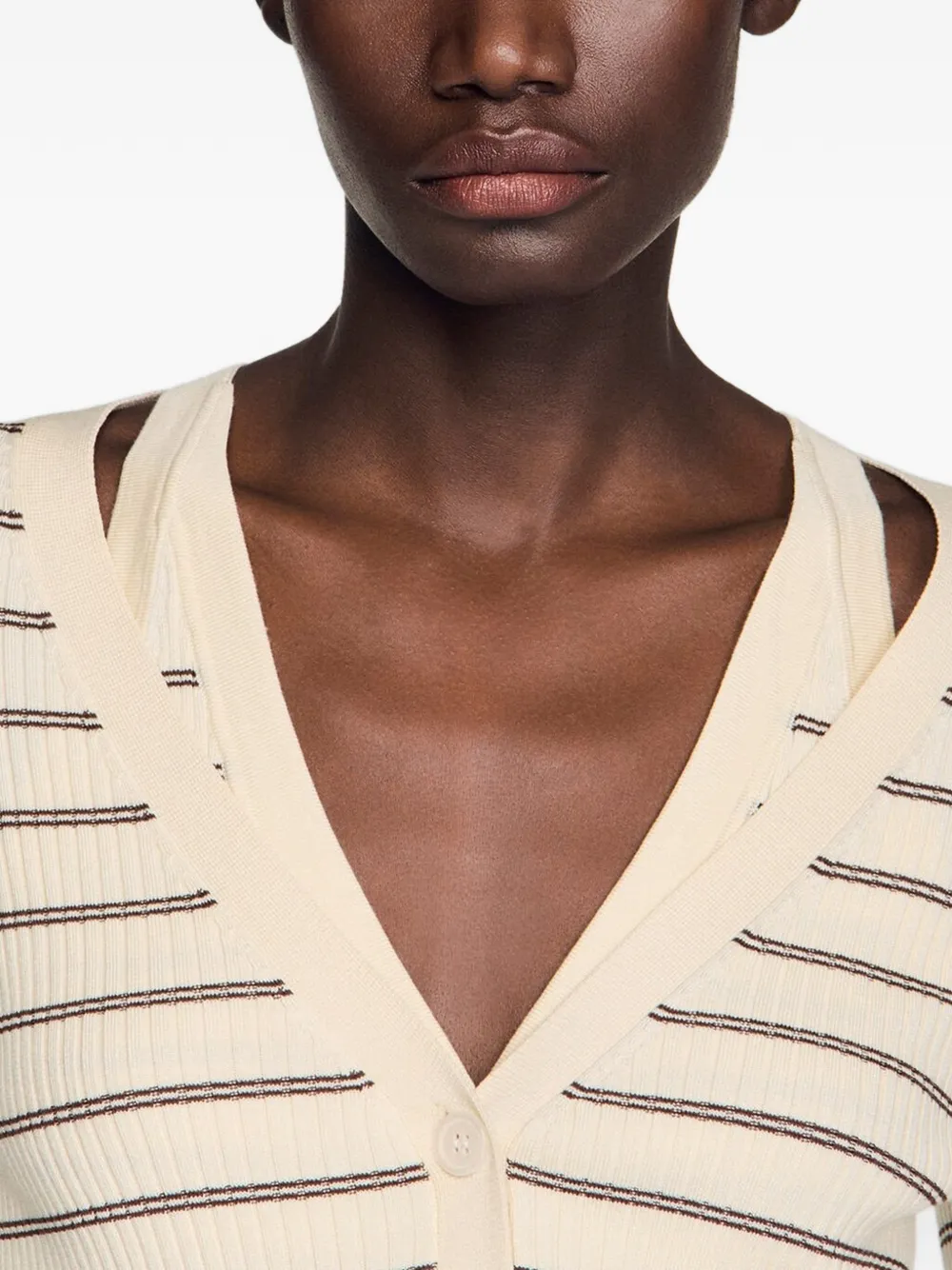 SANDRO Vest met V-hals Beige