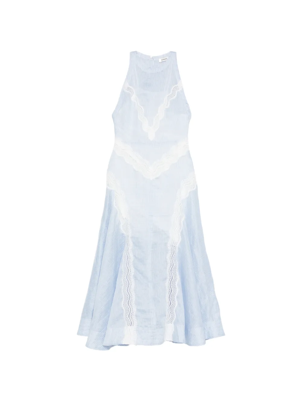 SANDRO Abito midi a righe - Blu