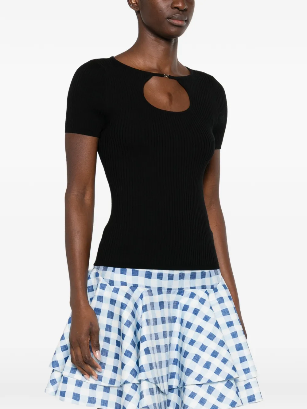  Sandro Cu-tout Ribbed T-shirt - Black 