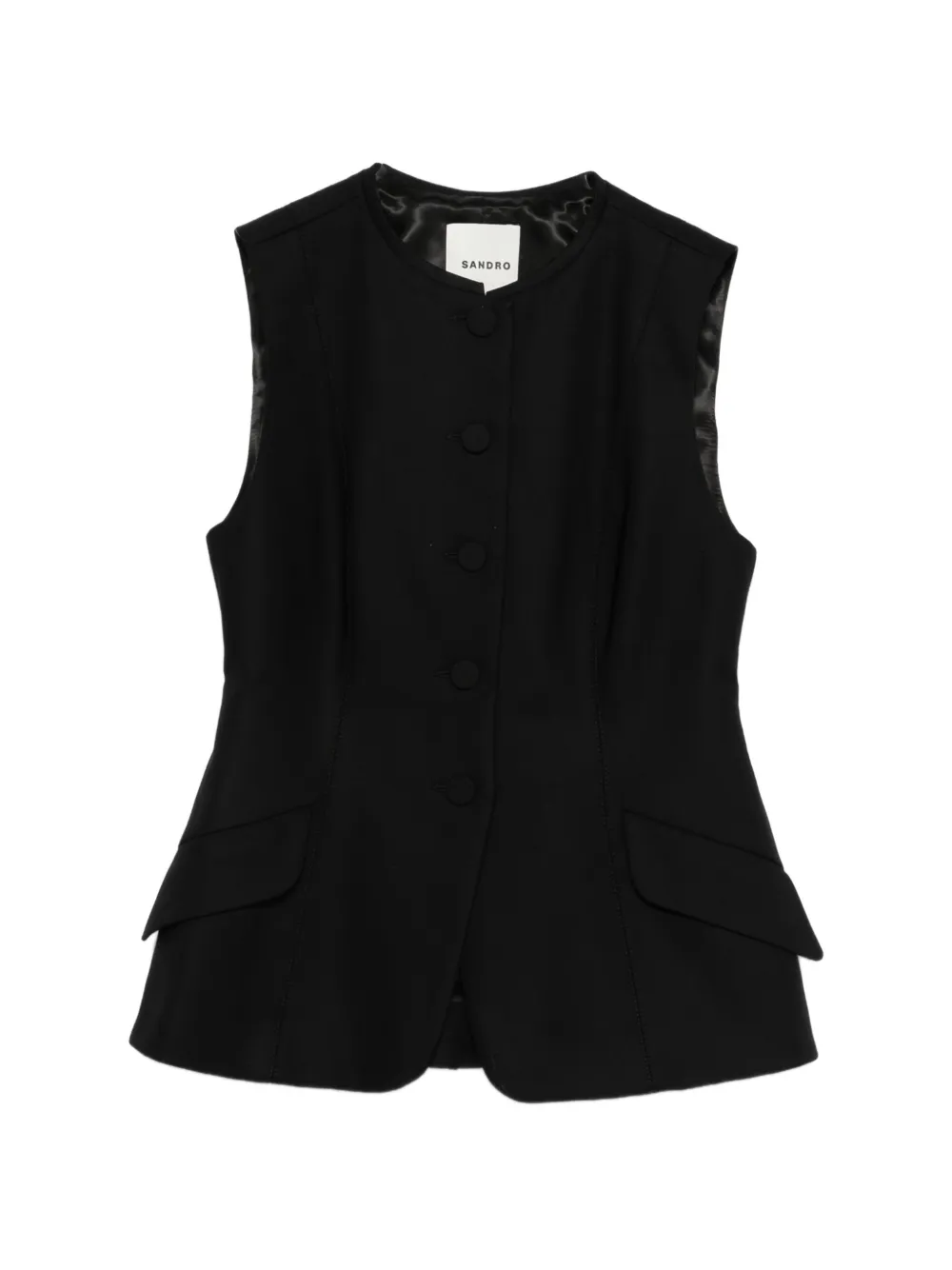 SANDRO buttoned front-pocket gilet - Nero