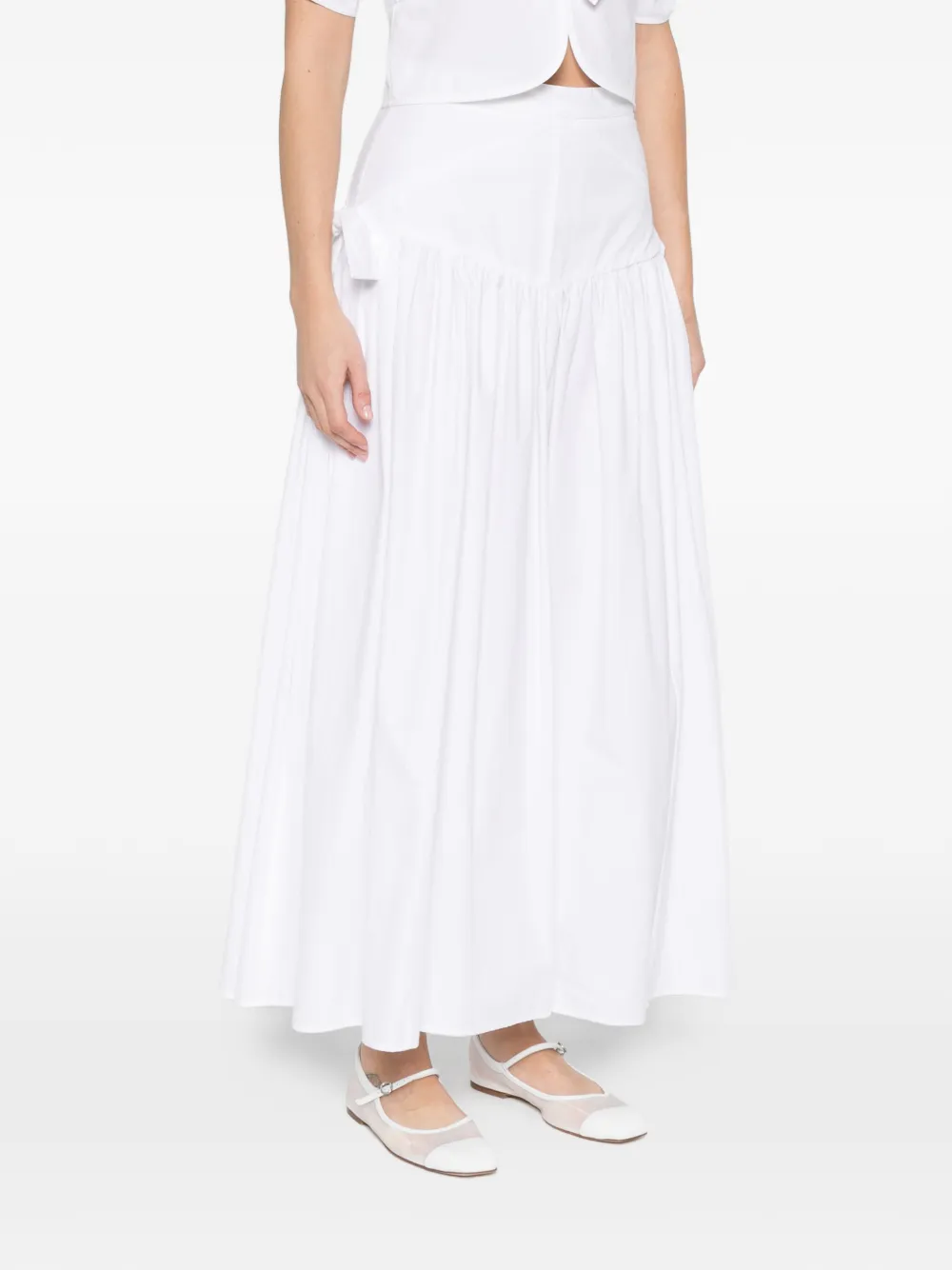 Tie-Detail A-Line Maxi Skirt