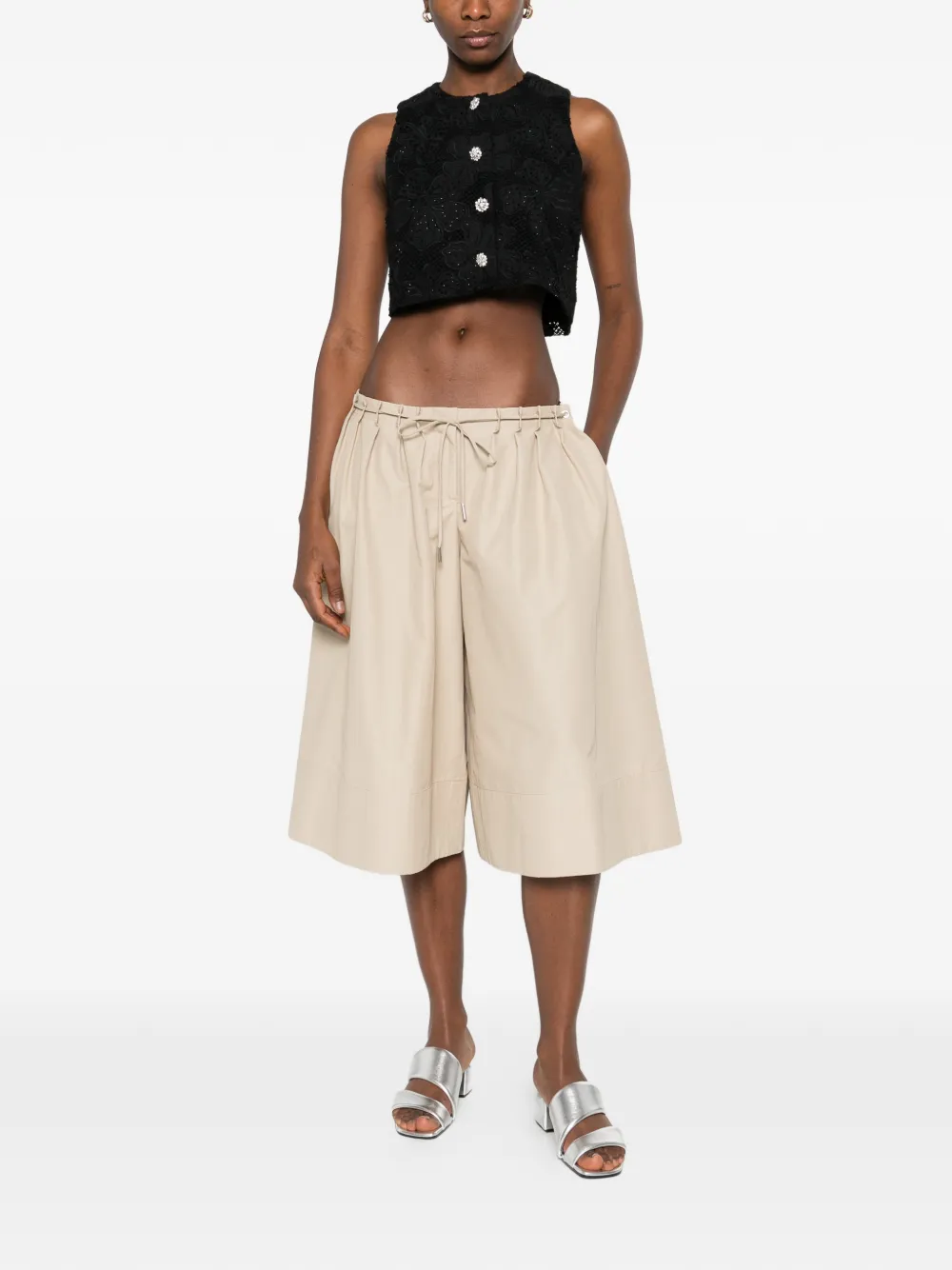  Sandro Guipure Button-embellished Top - Black 