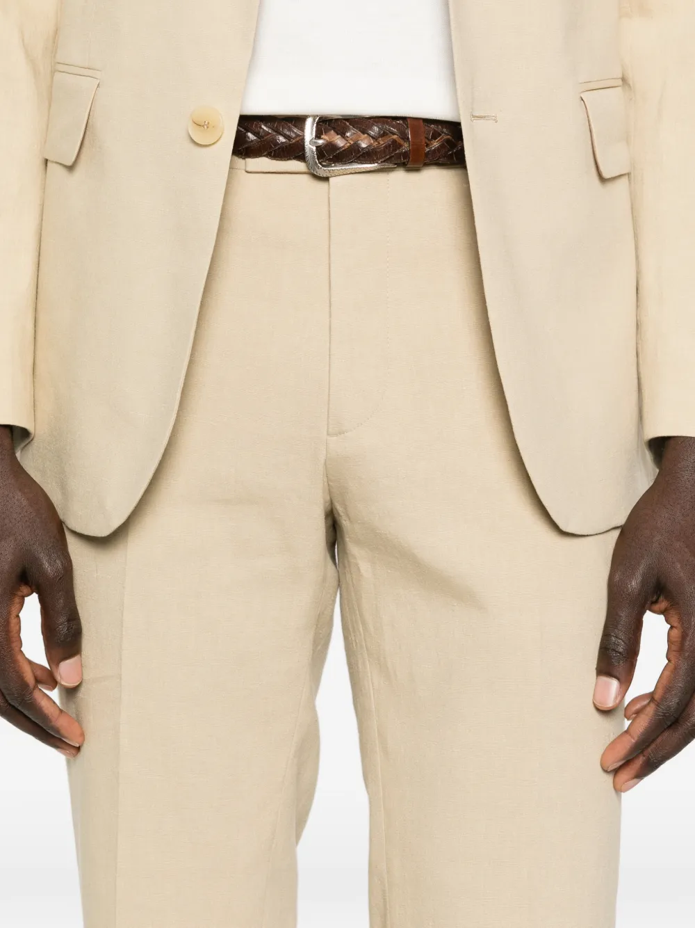 SANDRO Pantalon met ceintuur Beige